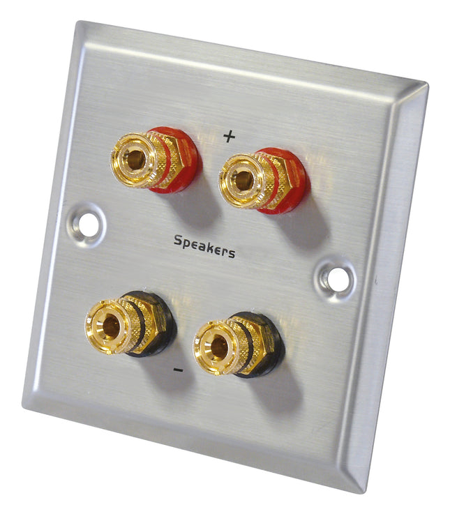 Dynavox Wandcontactdoos voor luidsprekers met 4 klemmenblokken voor banaanstekkers