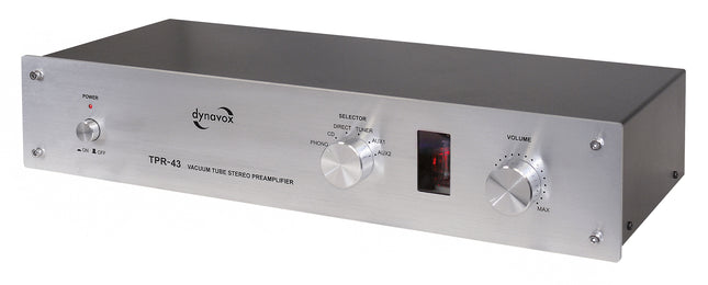 Dynavox TPR-43 buis voorversterker met phono MM/MC ingang zilver