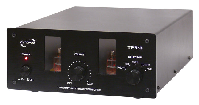 Dynavox TPR-3 buizen voorversterker met phono ingang zwart