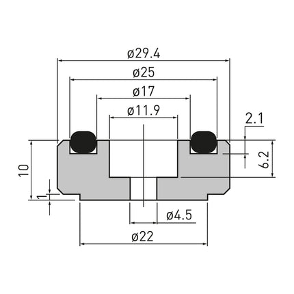 Dynavox aluminium voeten 4 delig - zwart