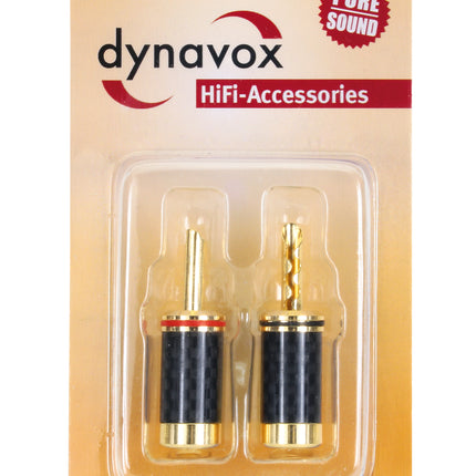 Dynavox hoogwaardige banaanstekker carbon set van 2 pluggen