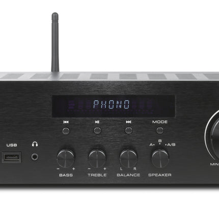 Dynavox VT-90 versterker met Phono en Bluetooth ingang en A+B schakeling