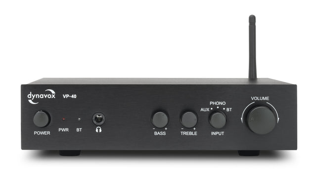 Dynavox VP-40 Stereoversterker 2 x 20 Watt Zwart Bluetooth