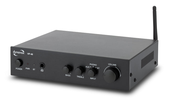 Dynavox VP-40 Stereoversterker 2 x 20 Watt Zwart Bluetooth