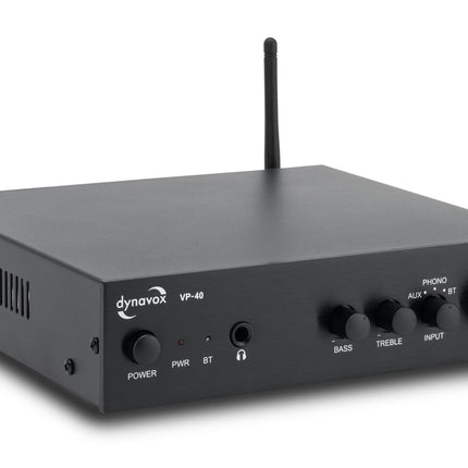 Dynavox VP-40 Stereoversterker 2 x 20 Watt Zwart Bluetooth