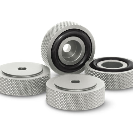 Dynavox aluminium voeten 4 delig zilver